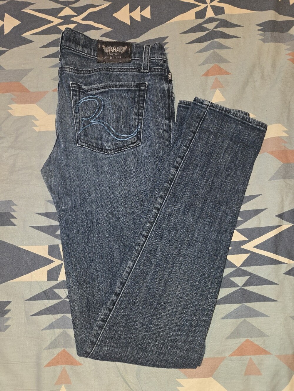 Rock & Republic Women's Dark Blue Skinny Jeans Size: 29Wx32L